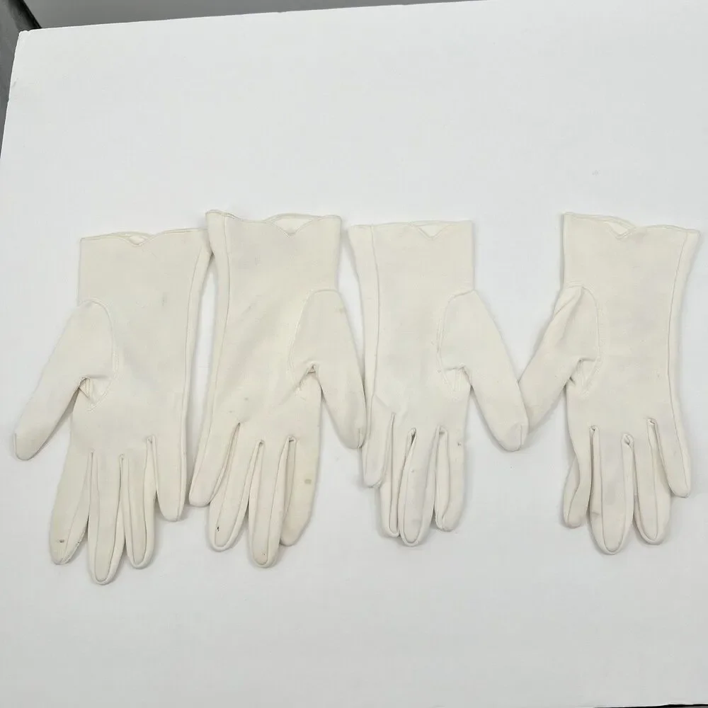 VTG Lot Of 2 Embroidered Dress Gloves Classy Retro Cosplay Costume Old Money